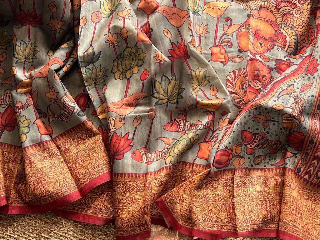 LINEN DIGITAL PRINT AND KALAMKARI PRINT SAREE AT WHOLESALE PRICE