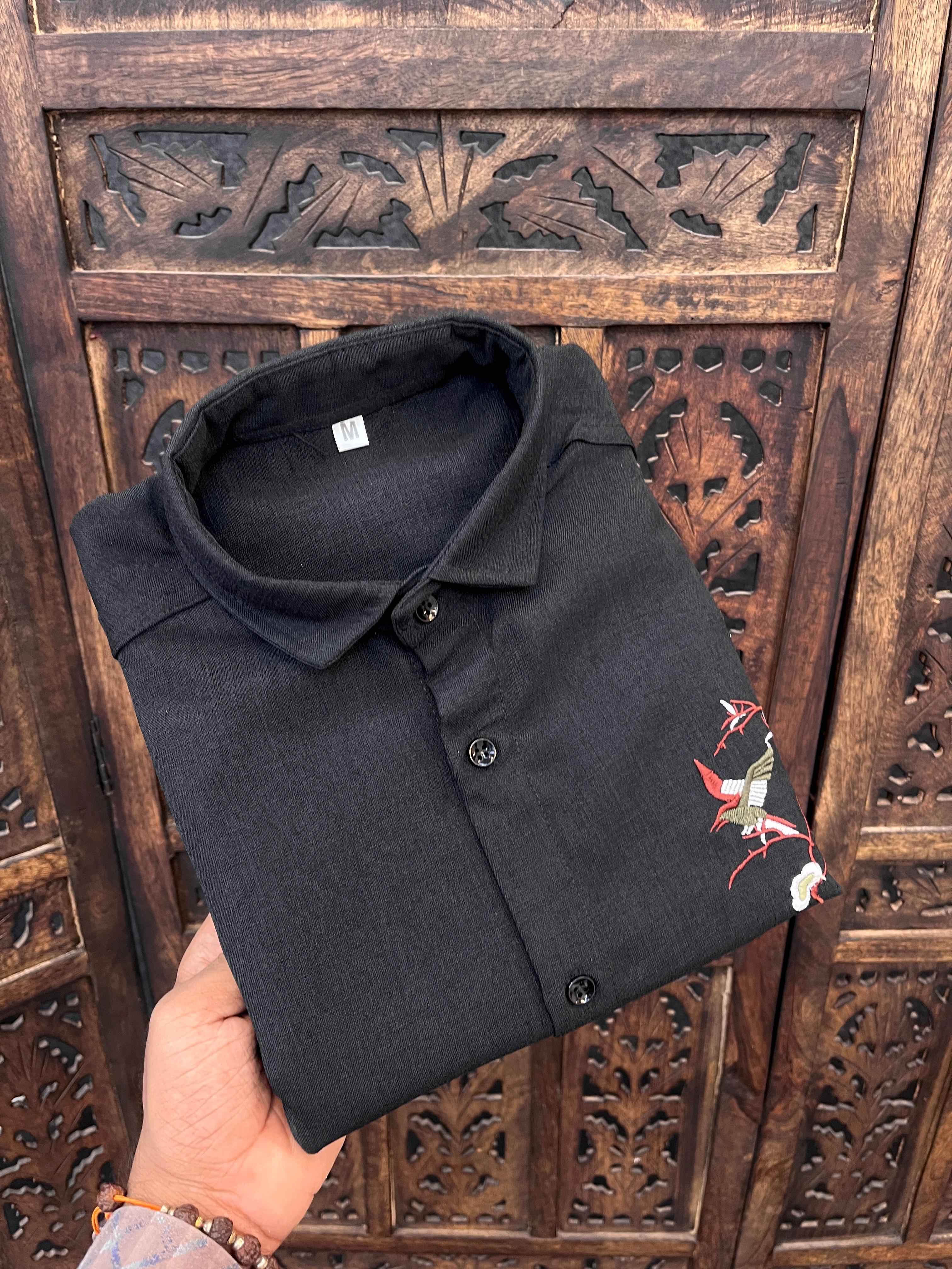 LINEN EMBROIDERY WORK MENS SHIRT AT WHOLESALE PRICE