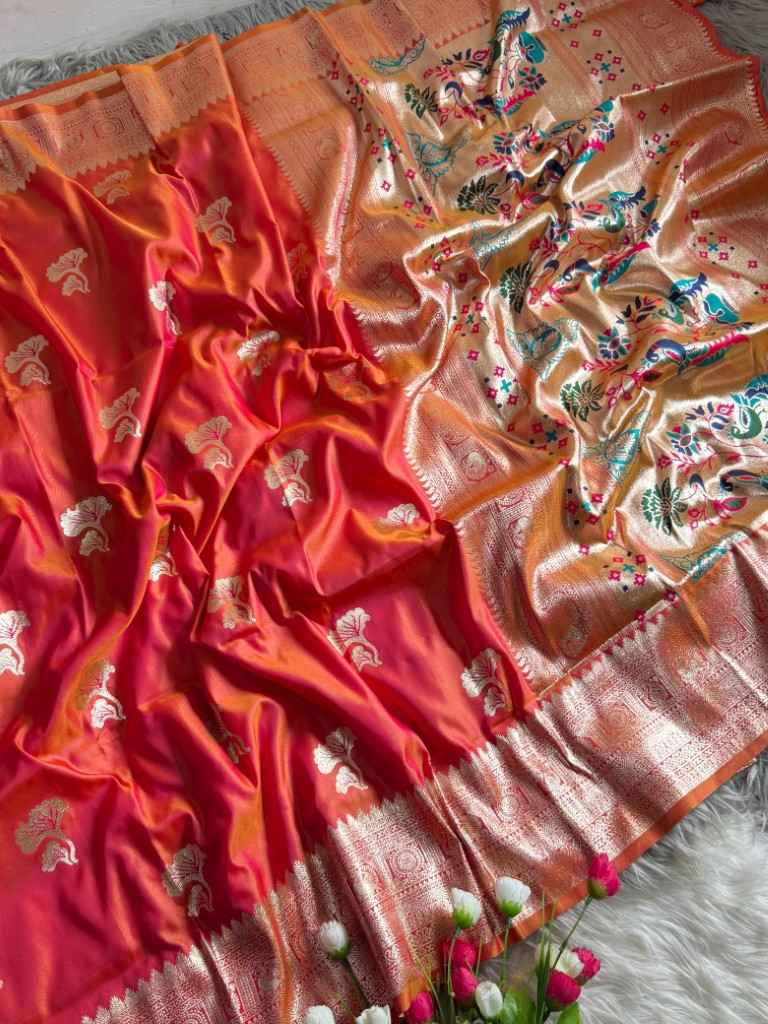 LOTUS PAITHANI SILK WITH NARAYANPETH BORDER SAREE AT WHOLESALE PRICE