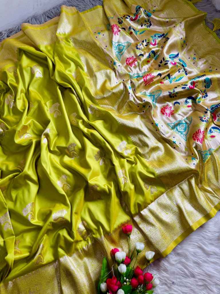 LOTUS PAITHANI SILK WITH NARAYANPETH BORDER SAREE AT WHOLESALE PRICE