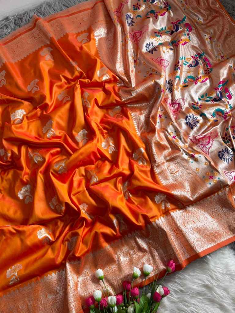 LOTUS PAITHANI SILK WITH NARAYANPETH BORDER SAREE AT WHOLESALE PRICE