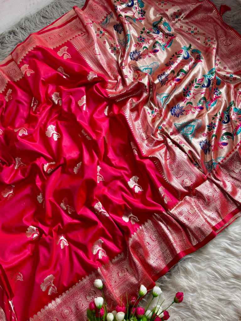 LOTUS PAITHANI SILK WITH NARAYANPETH BORDER SAREE AT WHOLESALE PRICE