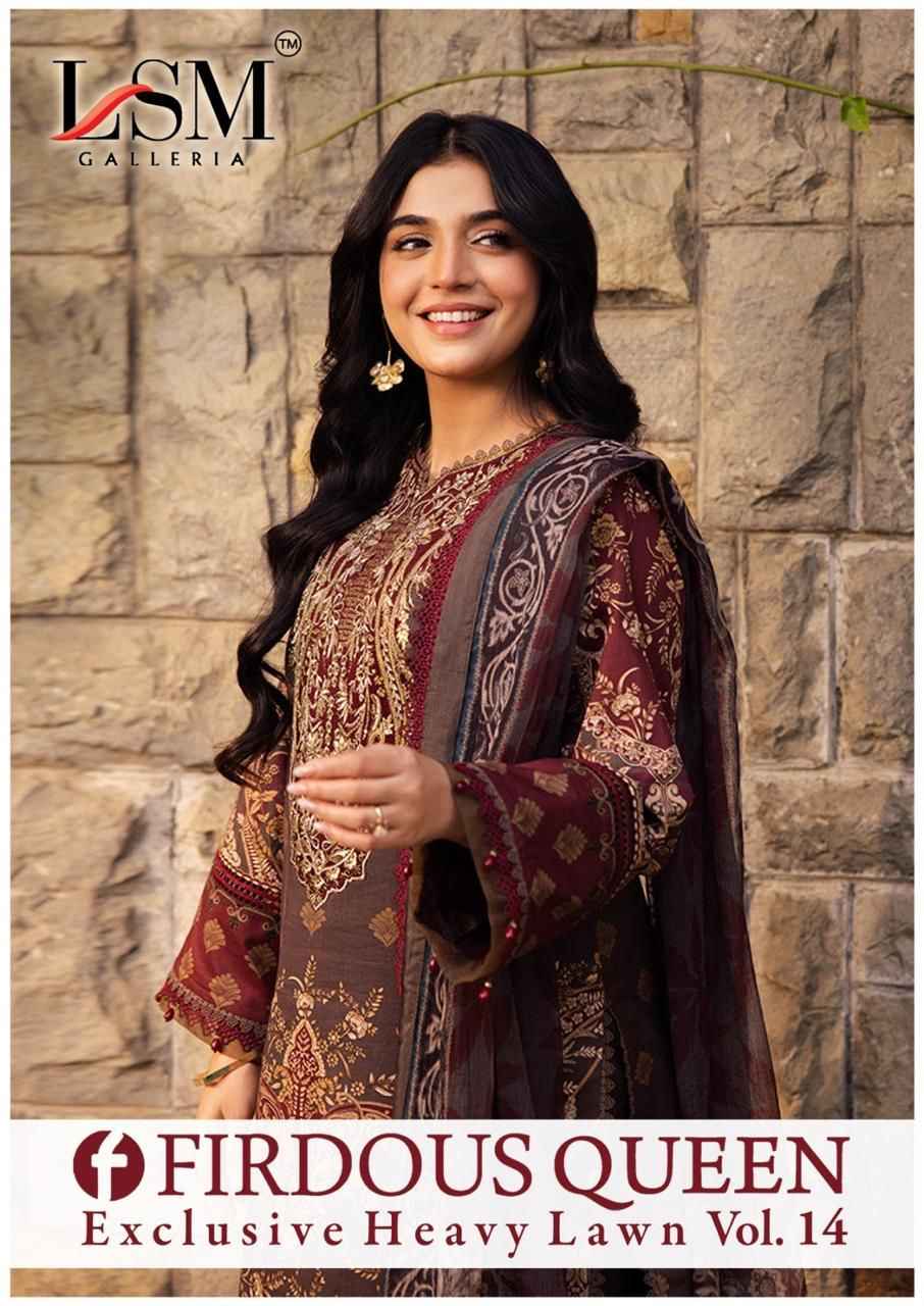 LSM FIRDOUS QUEEN VOL 14 EXCLUSIVE HEAVY LAWN COLLECTION AT WHOLESALE PRICE