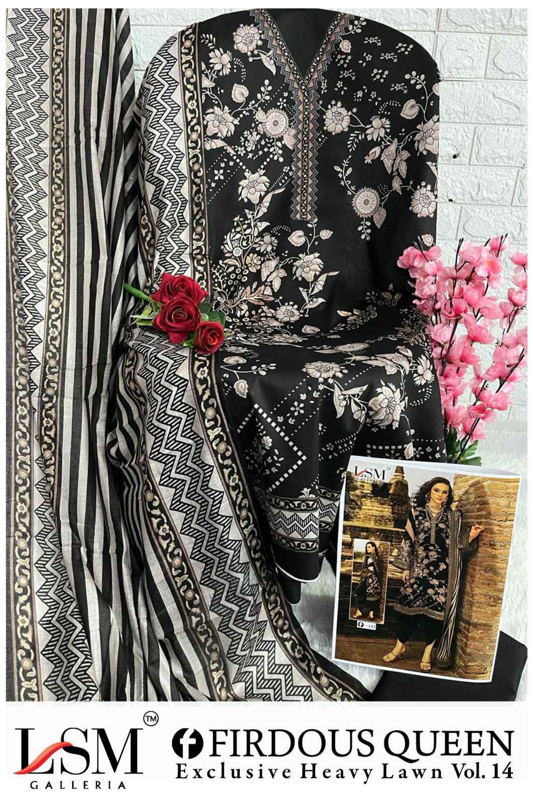 LSM FIRDOUS QUEEN VOL 14 EXCLUSIVE HEAVY LAWN COLLECTION AT WHOLESALE PRICE