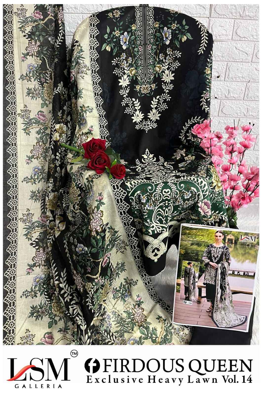 LSM FIRDOUS QUEEN VOL 14 EXCLUSIVE HEAVY LAWN COLLECTION AT WHOLESALE PRICE