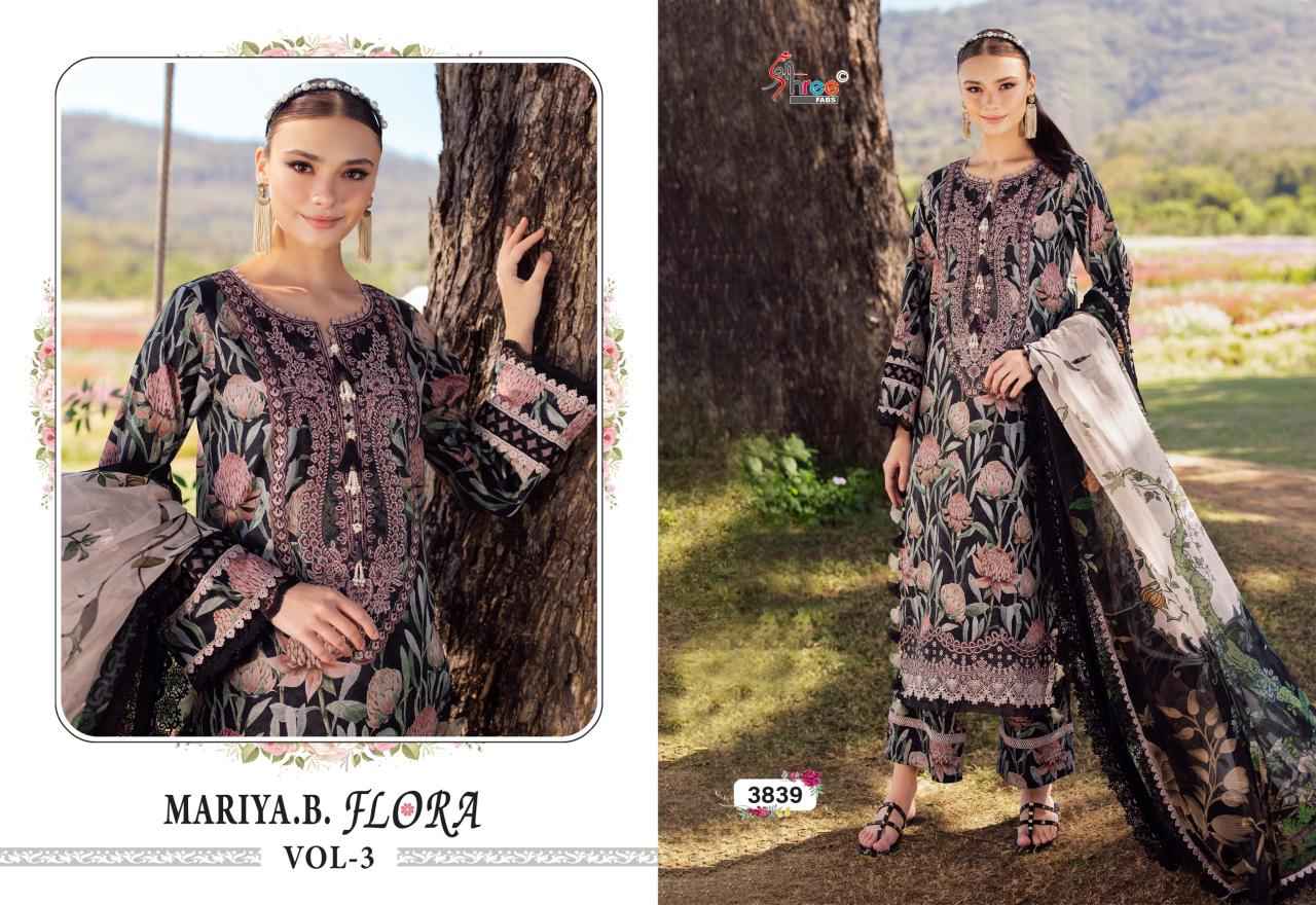 MARIA B FLORA VOL-03 PURE COTTON PRINTED DRESS MATERIAL AT WHOLESALE PRICE