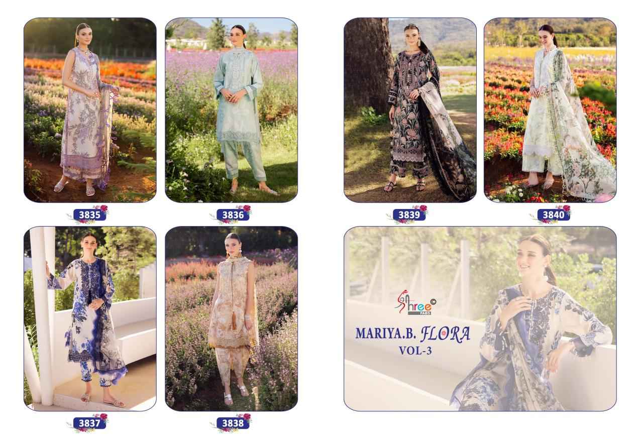 MARIA B FLORA VOL-03 PURE COTTON PRINTED DRESS MATERIAL AT WHOLESALE PRICE