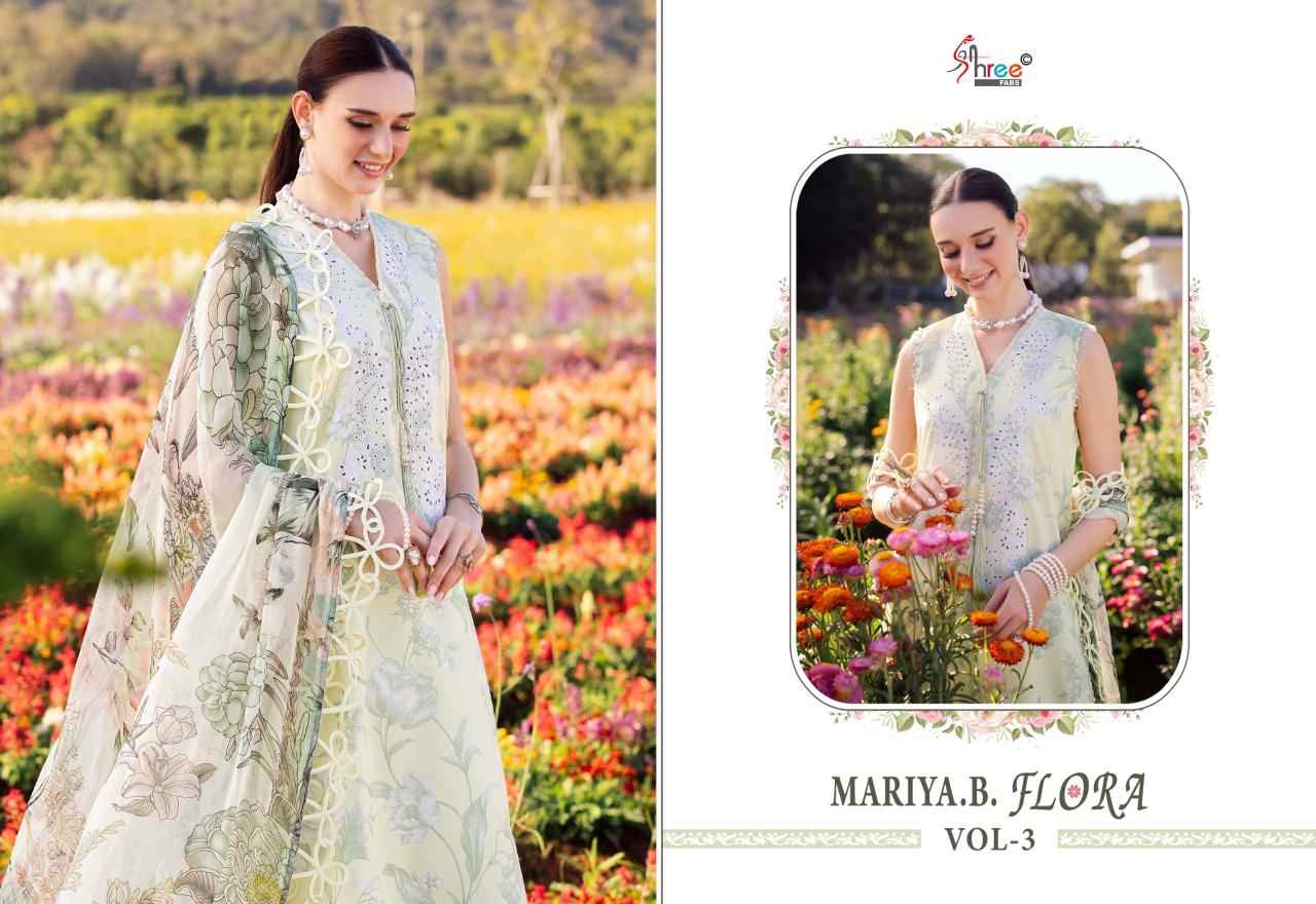 MARIA B FLORA VOL-03 PURE COTTON PRINTED DRESS MATERIAL AT WHOLESALE PRICE
