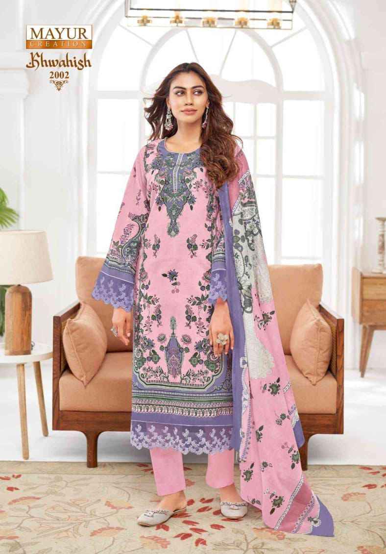 MAYUR KHWAHISH VOL 2 KARACHI STYLE LAWN  COTTON DRESS MATERIAL AT WHOLESALE PRICE