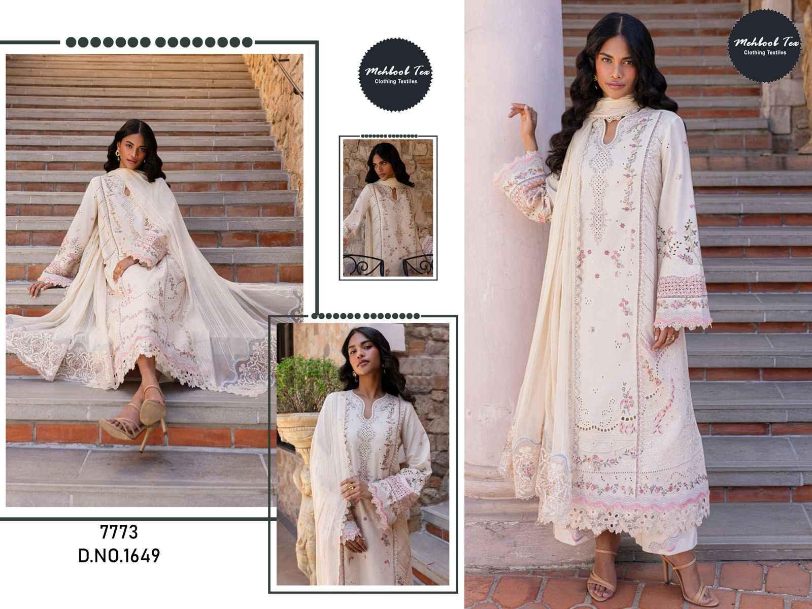MEHBBOB TEX MARIA B PURE VISOCSE LAWN DRESS MATERIAL AT WHOLESALE PRICE