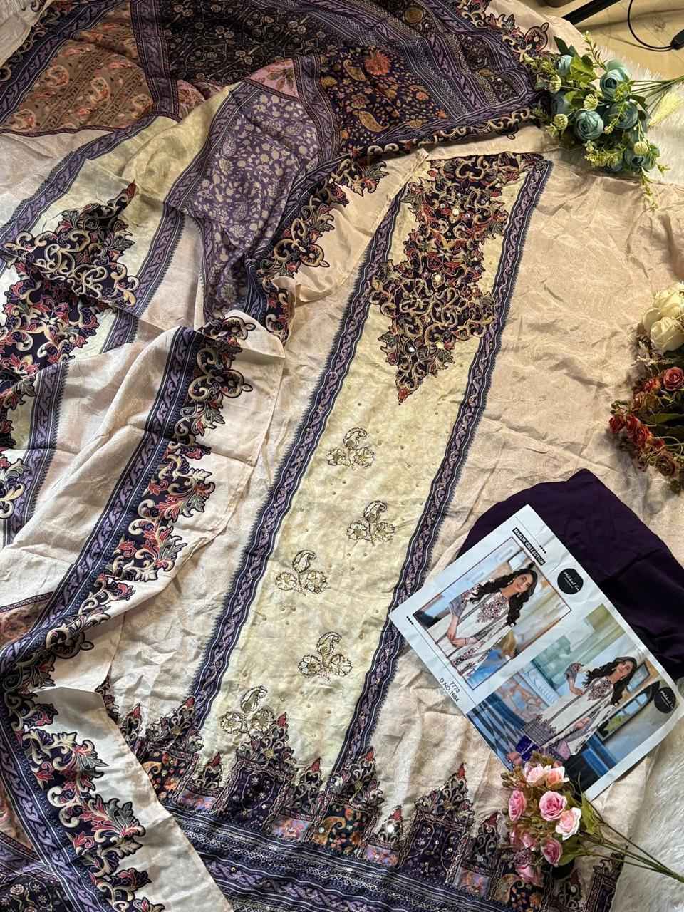 MEHBOOB TEX 7773 PURE VISCOSE  MASLIN DIGITAL PRINTED DRESS MATERIAL AT WHOLESALE PRICE