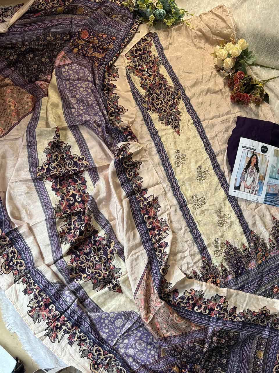 MEHBOOB TEX 7773 PURE VISCOSE  MASLIN DIGITAL PRINTED DRESS MATERIAL AT WHOLESALE PRICE