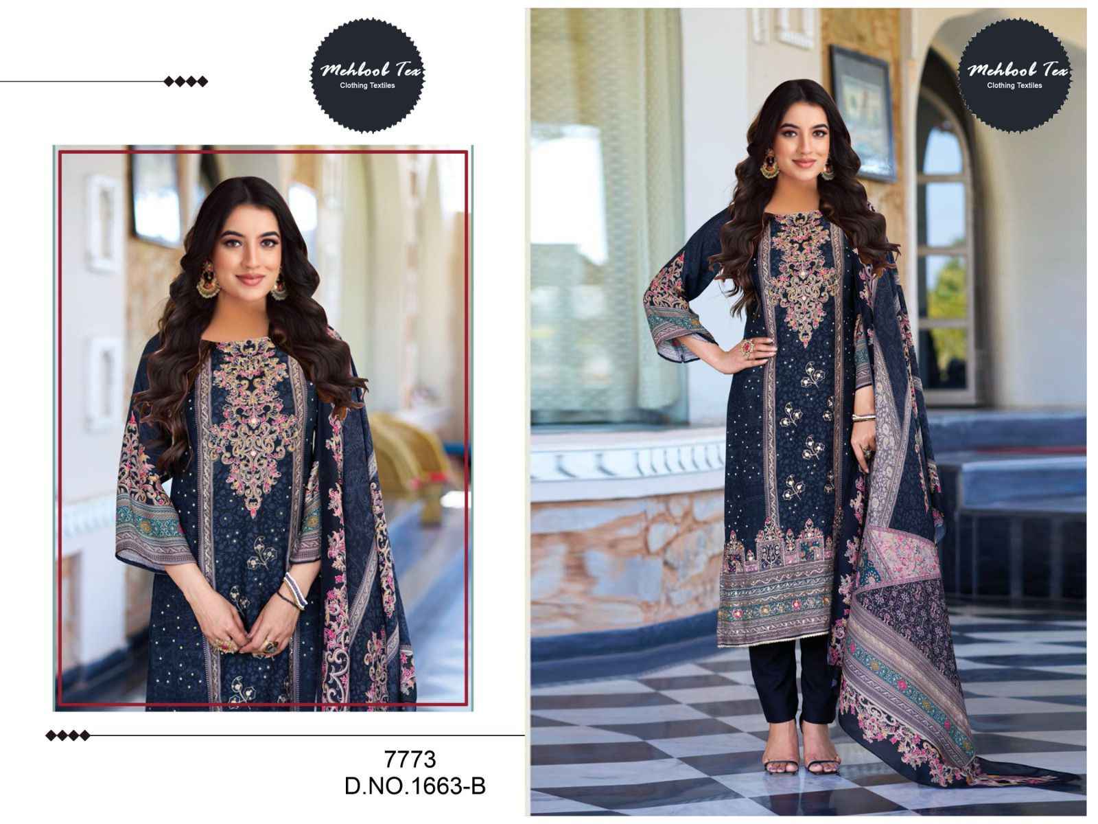 MEHBOOB TEX 7773 PURE VISCOSE  MASLIN DIGITAL PRINTED DRESS MATERIAL AT WHOLESALE PRICE