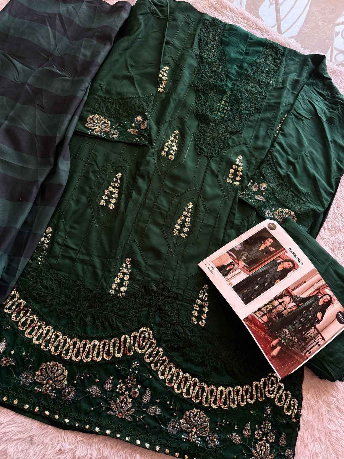 MEHBOOB TEX MARIA B. LUXE-2 NX D NO 1594 VISCOSE RAYON EMBROIDERY DRESS MATERIAL AT WHOLESALE PRICE