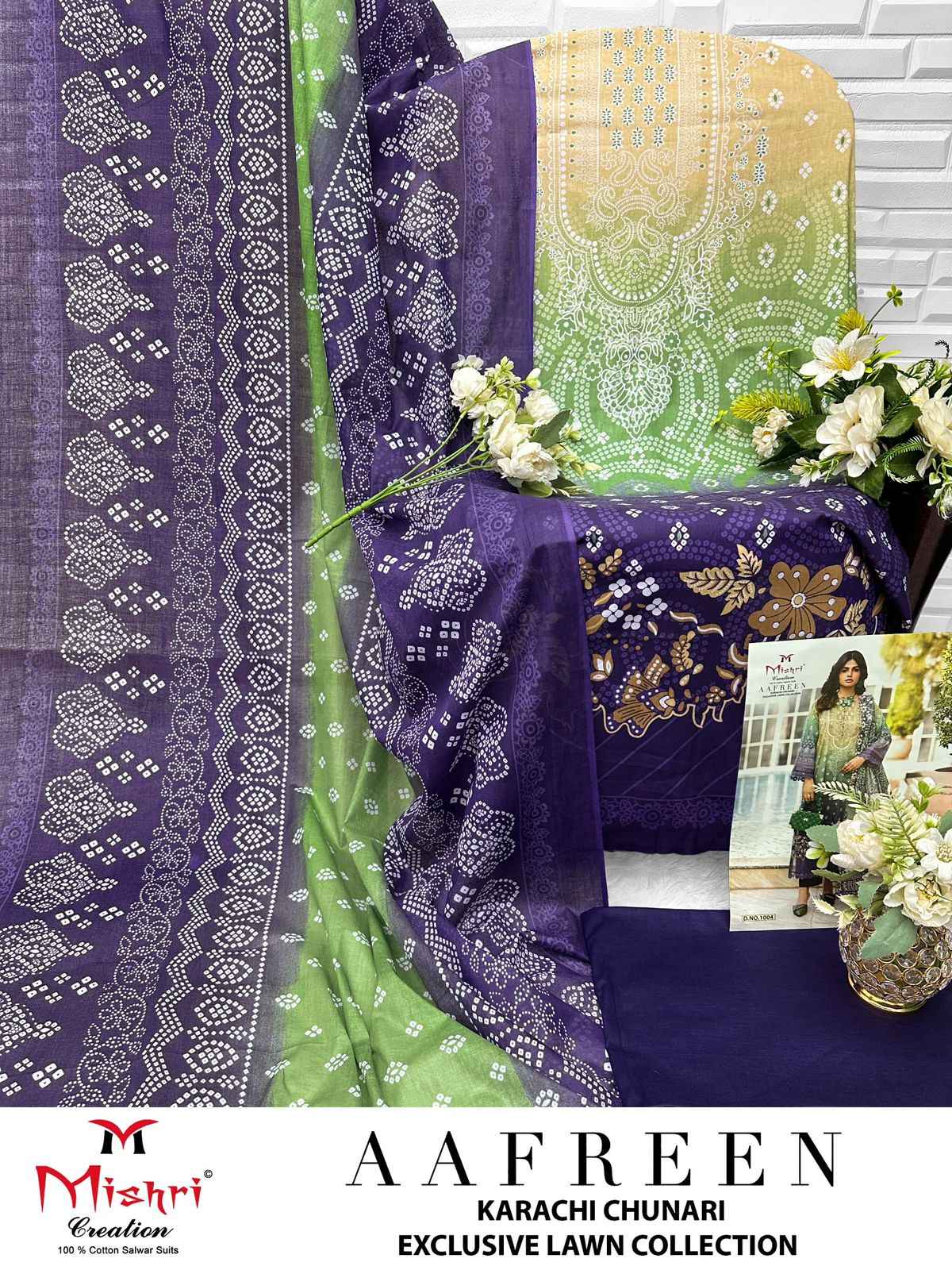 MISHRI AAFREEN HEAVY  PURE LAWN COTTON DRESS MATERIAL AT WHOLESALE PRICE