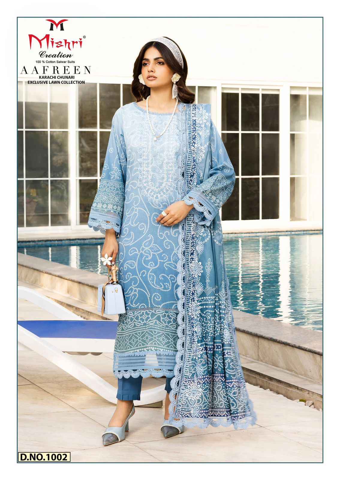 MISHRI AAFREEN HEAVY  PURE LAWN COTTON DRESS MATERIAL AT WHOLESALE PRICE
