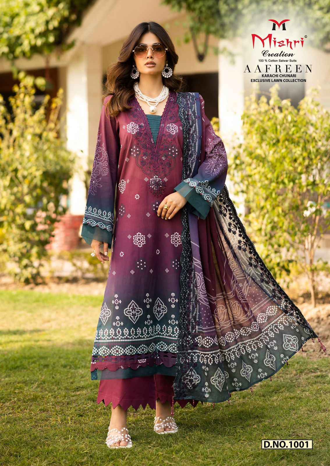 MISHRI AAFREEN HEAVY  PURE LAWN COTTON DRESS MATERIAL AT WHOLESALE PRICE