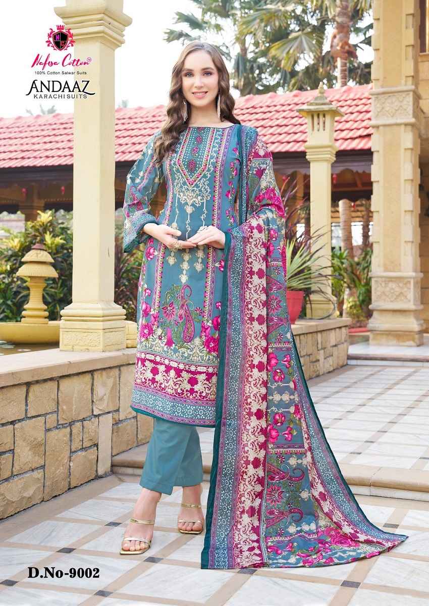NAFISA ANDAAZ VOL-9 PURE COTTON PRINTED DRESS MATERIAL AT WHOLESALE PRICE