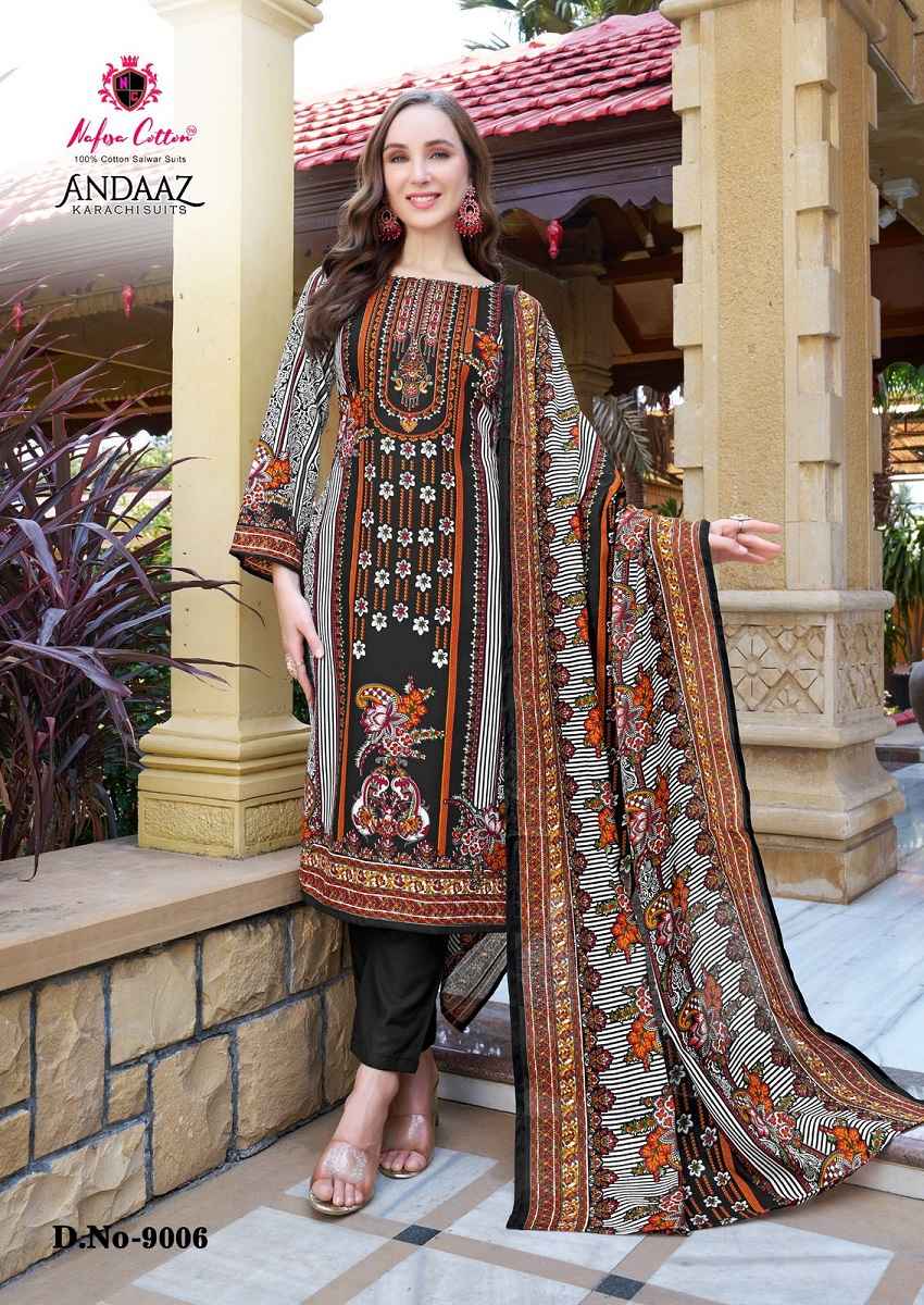NAFISA ANDAAZ VOL-9 PURE COTTON PRINTED DRESS MATERIAL AT WHOLESALE PRICE