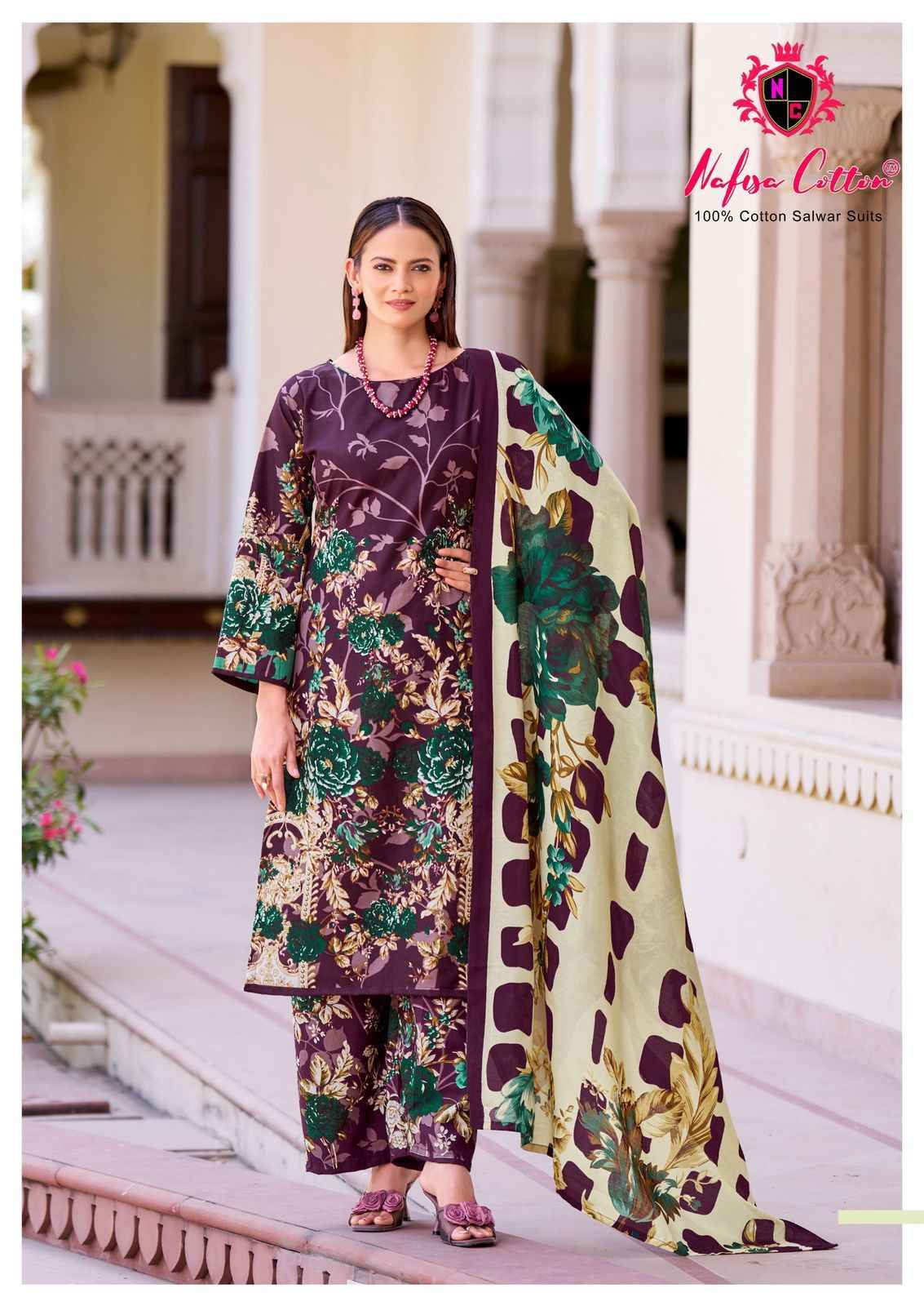 NAFISHA HOOR KARACHI PURE SOFT COTTON DIGITAL PRINTED DRESS MATERIAL AT WHOLESALE PRICE