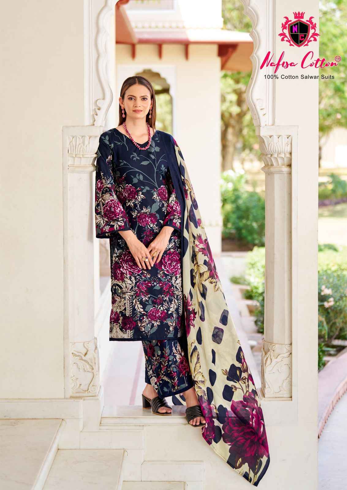 NAFISHA HOOR KARACHI PURE SOFT COTTON DIGITAL PRINTED DRESS MATERIAL AT WHOLESALE PRICE