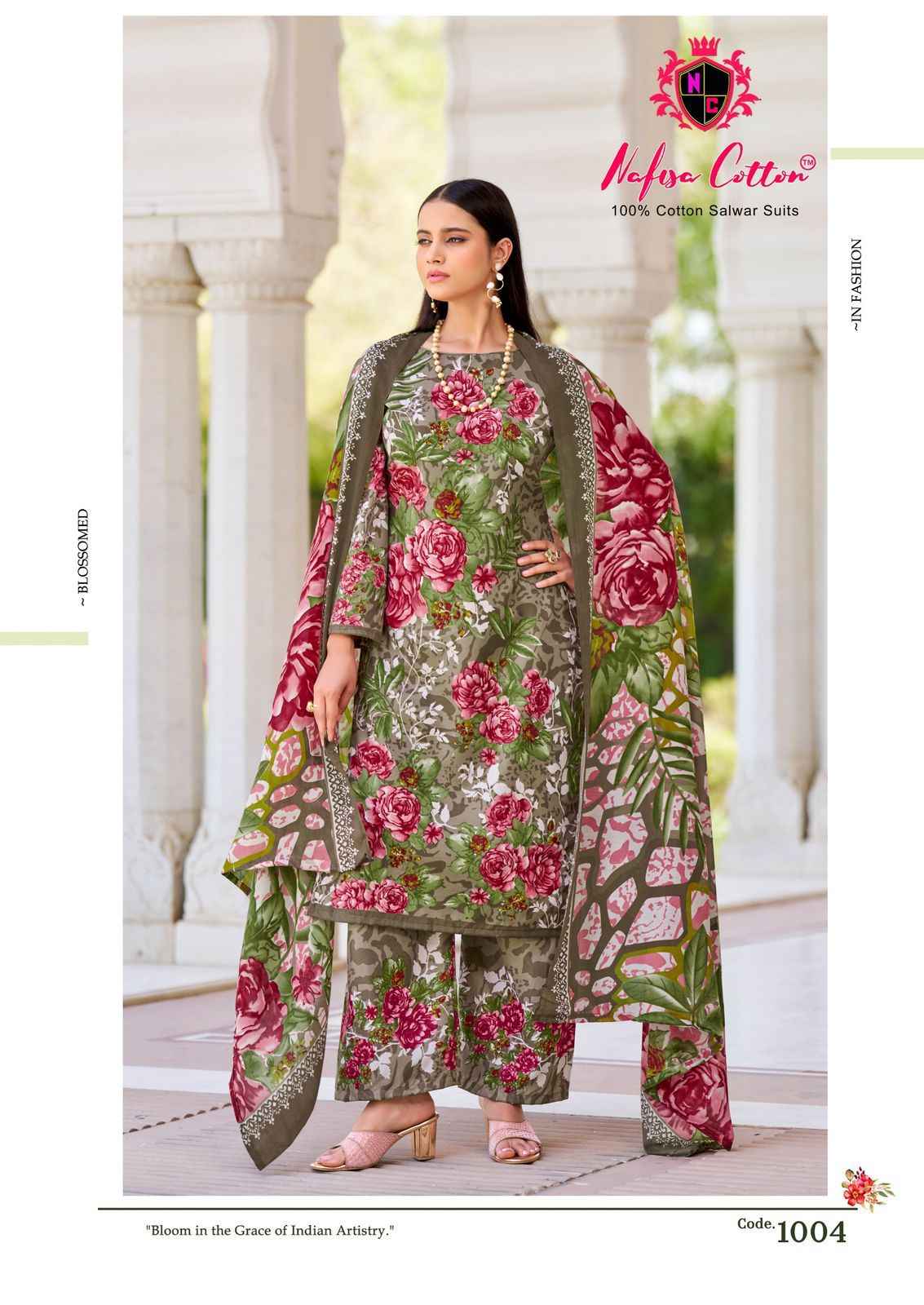 NAFISHA HOOR KARACHI PURE SOFT COTTON DIGITAL PRINTED DRESS MATERIAL AT WHOLESALE PRICE