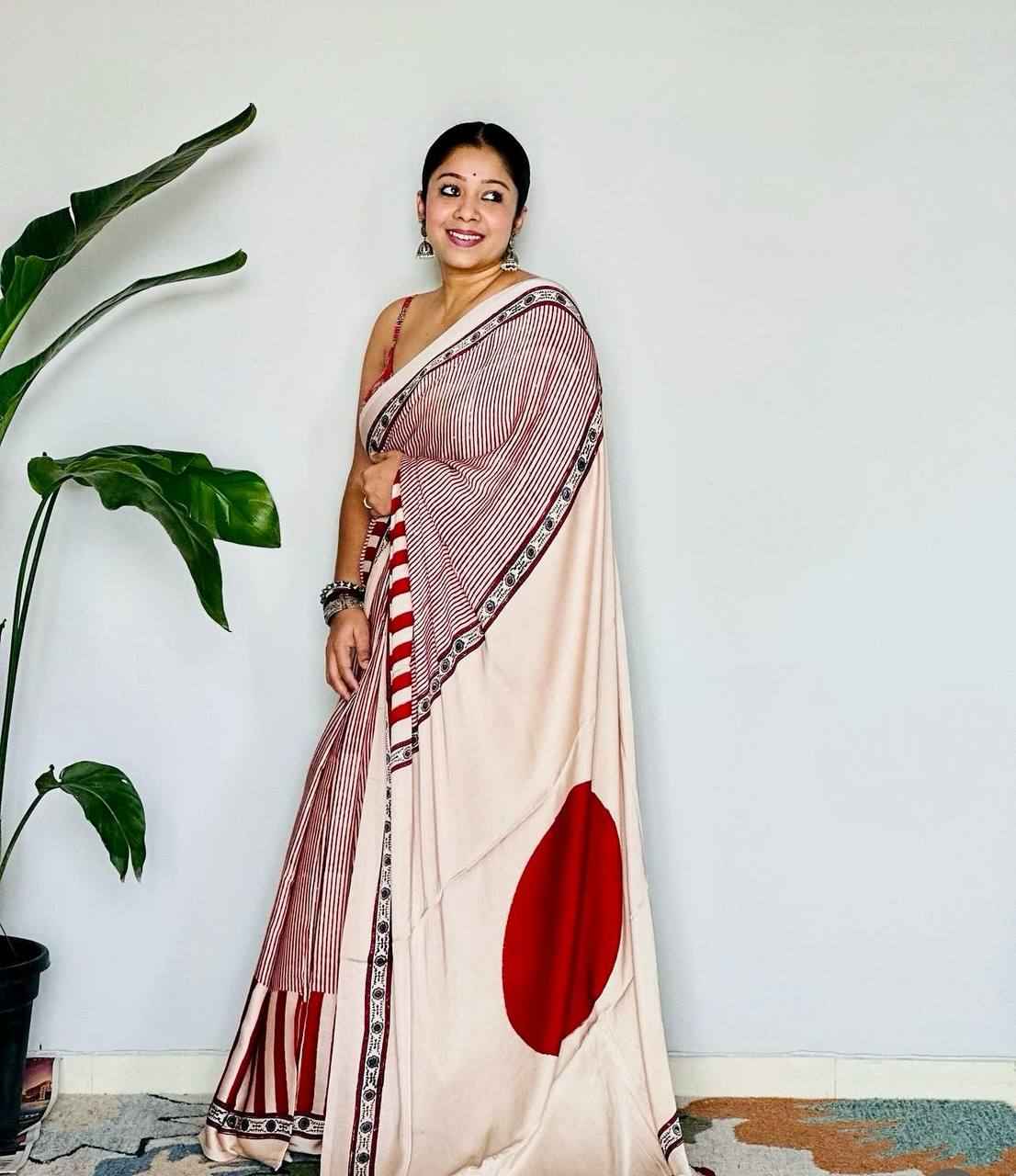 ORIGINAL JAPAN SATIN DIGITAL PRINT SAREE AT WHOLESALE PRICE