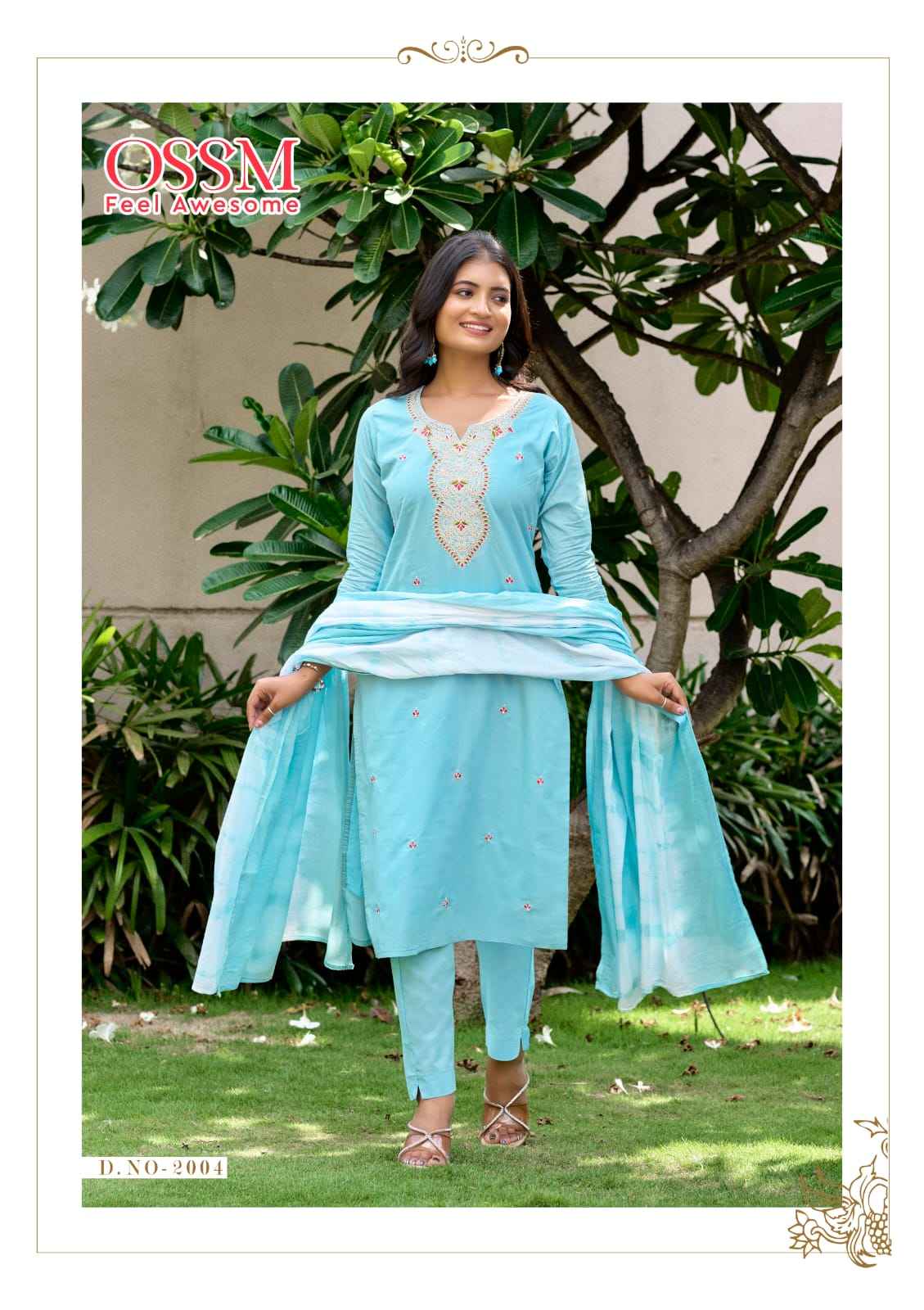 OSSM MANTRA VOL 02 PURE COTTON KURTI PANT WITH DUPATTA SET AT WHOLESALE PRICE