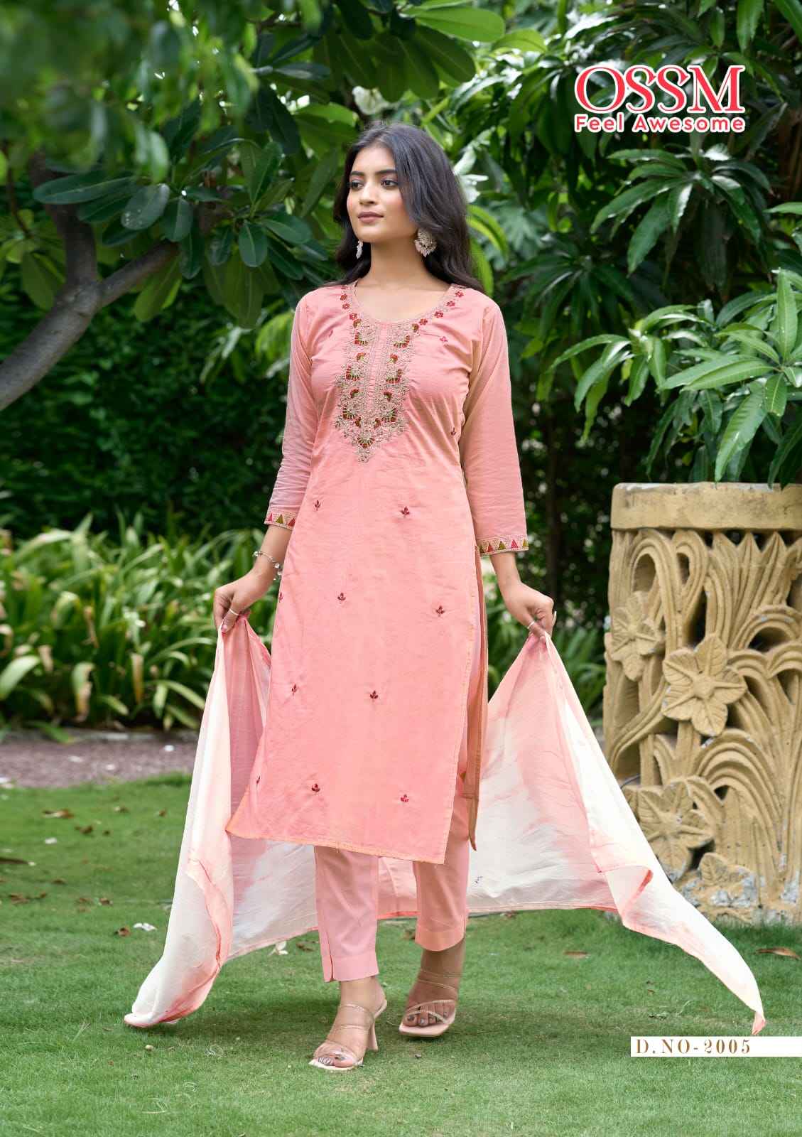 OSSM MANTRA VOL 02 PURE COTTON KURTI PANT WITH DUPATTA SET AT WHOLESALE PRICE