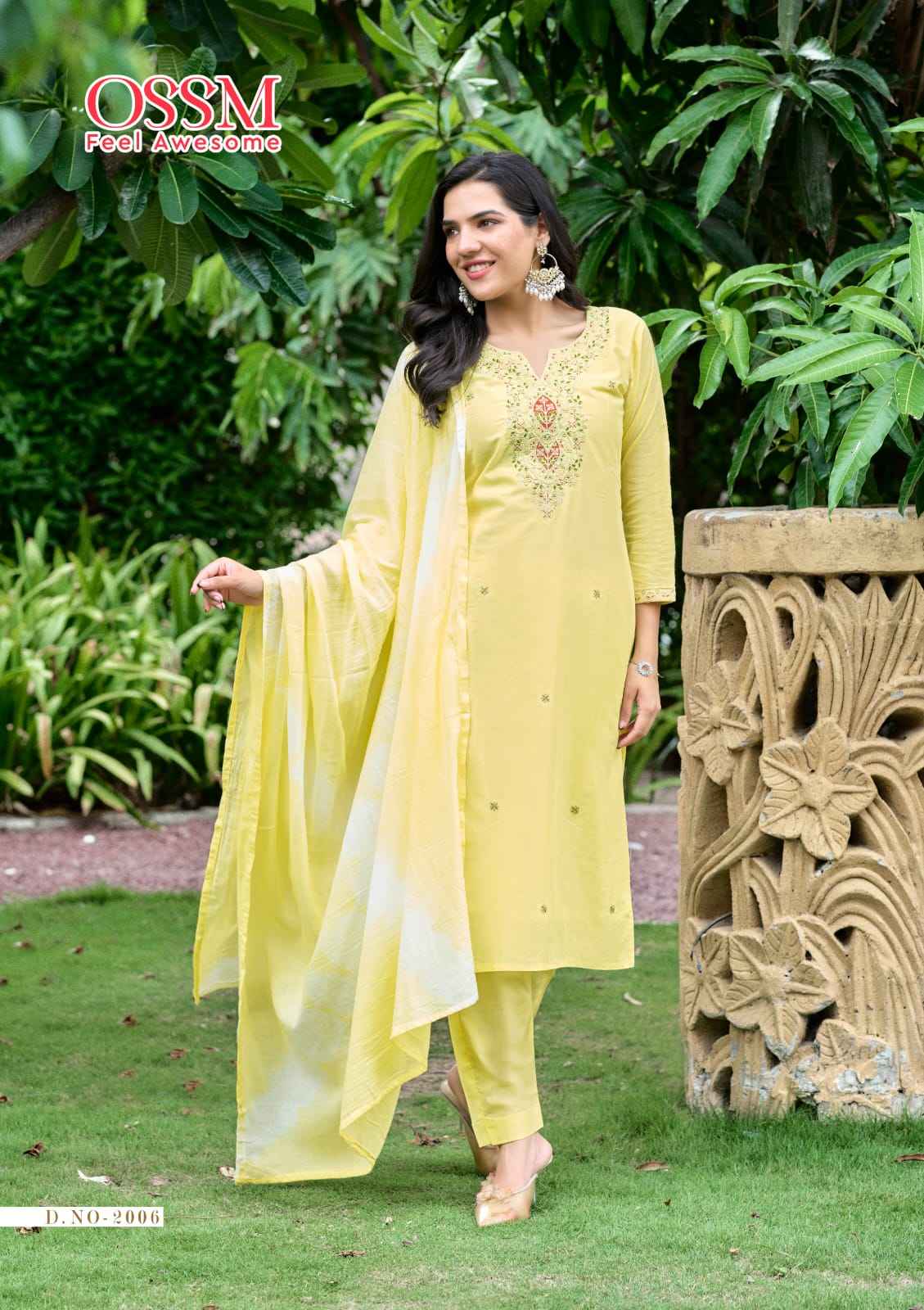OSSM MANTRA VOL 02 PURE COTTON KURTI PANT WITH DUPATTA SET AT WHOLESALE PRICE