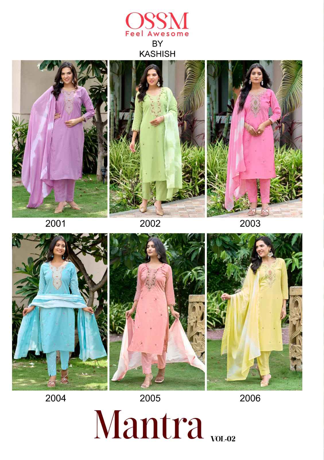 OSSM MANTRA VOL 02 PURE COTTON KURTI PANT WITH DUPATTA SET AT WHOLESALE PRICE