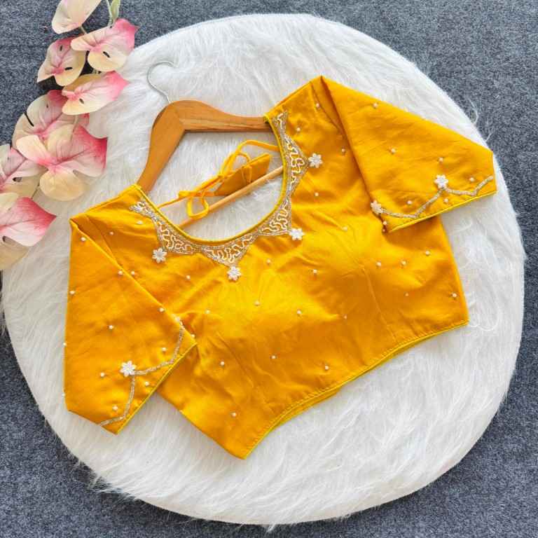 PISTA SILK ALL OVER HANDWORK BLOUSE AT WHOLESALE PRICE