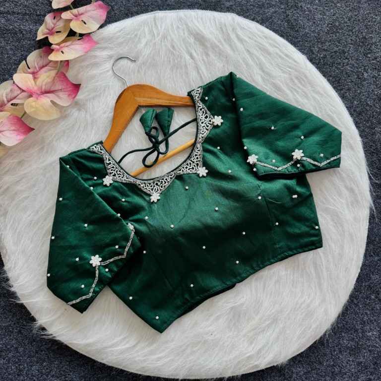 PISTA SILK ALL OVER HANDWORK BLOUSE AT WHOLESALE PRICE