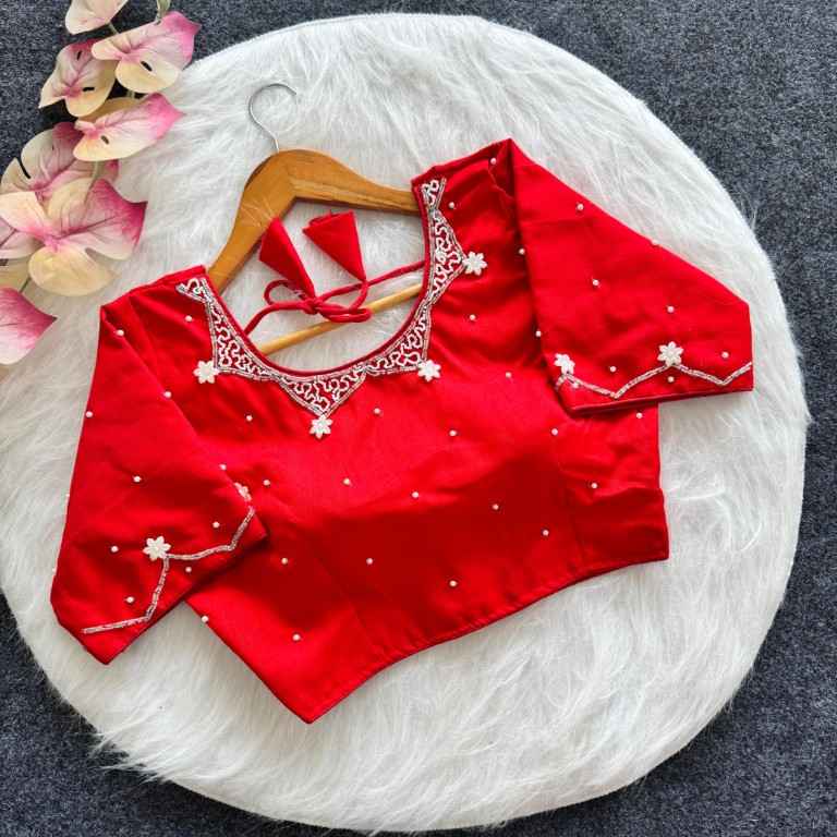PISTA SILK ALL OVER HANDWORK BLOUSE AT WHOLESALE PRICE