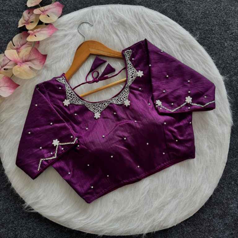 PISTA SILK ALL OVER HANDWORK BLOUSE AT WHOLESALE PRICE