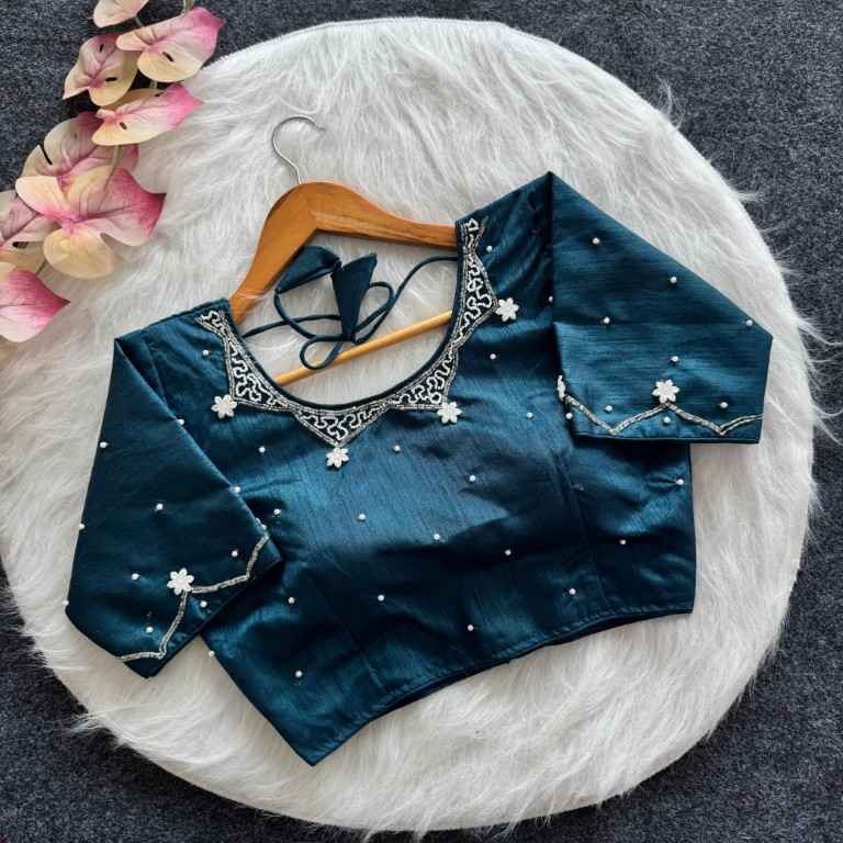 PISTA SILK ALL OVER HANDWORK BLOUSE AT WHOLESALE PRICE