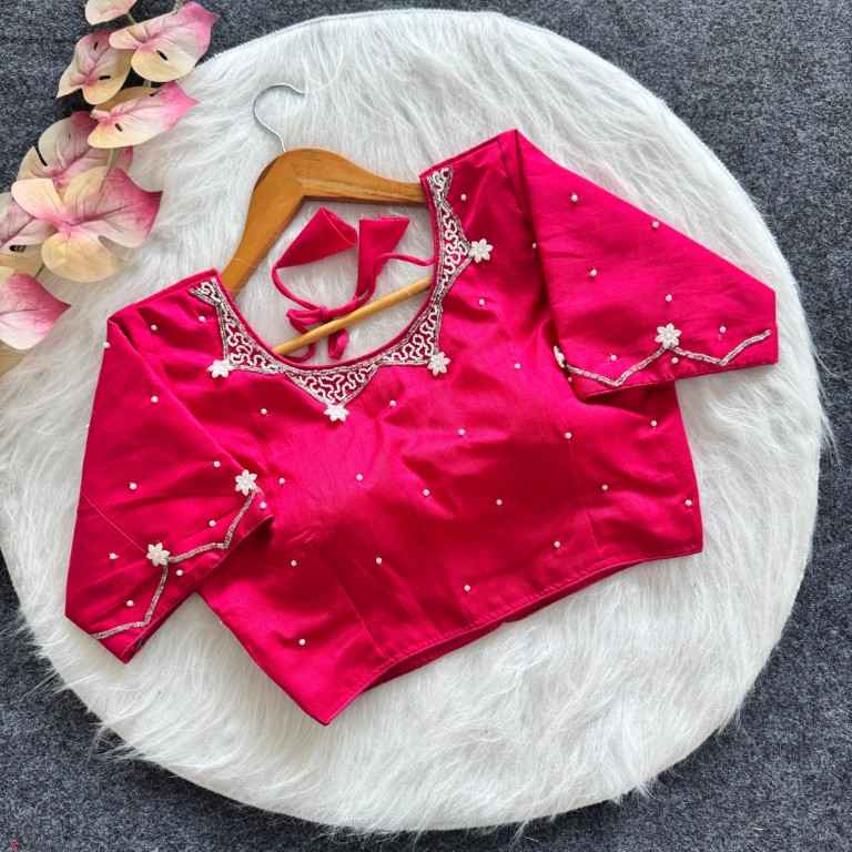 PISTA SILK ALL OVER HANDWORK BLOUSE AT WHOLESALE PRICE