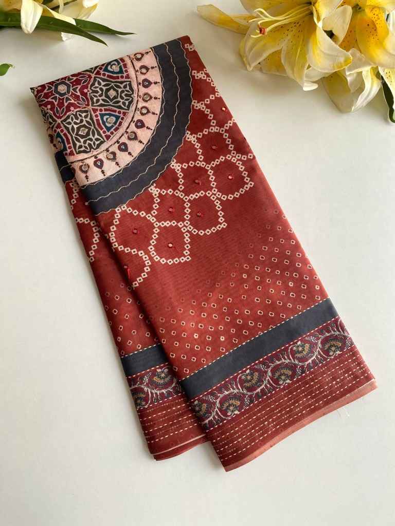 PREMIUM BLEND SILK BANDHANI PRINT SAREE AT WHOLESALE PRICE