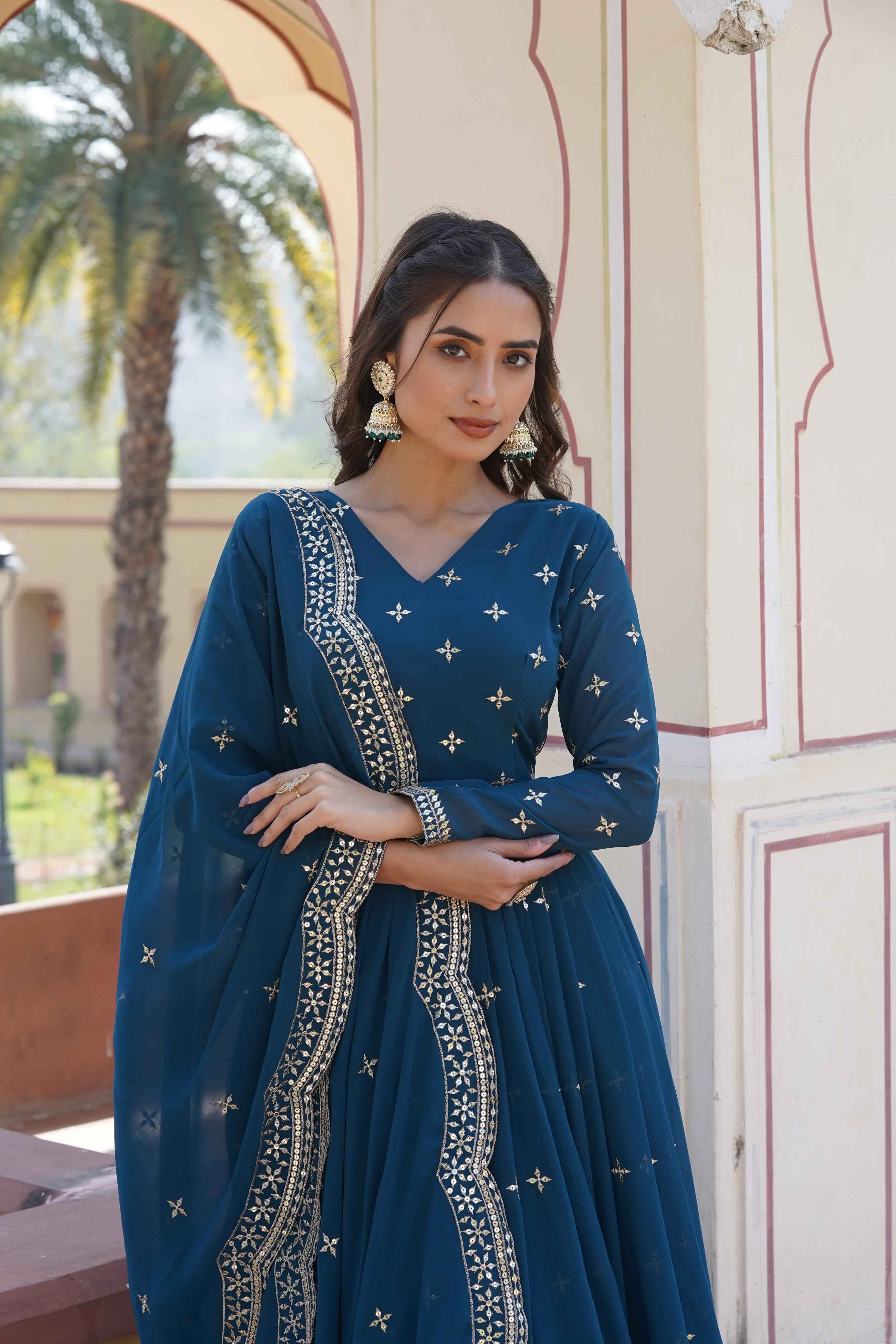 PREMIUM DESIGNER READYMADE EMBROIDERY GOWN COLLECTION WHOLESALE PRICE AT SHIVKRUPA ENTERPRISE