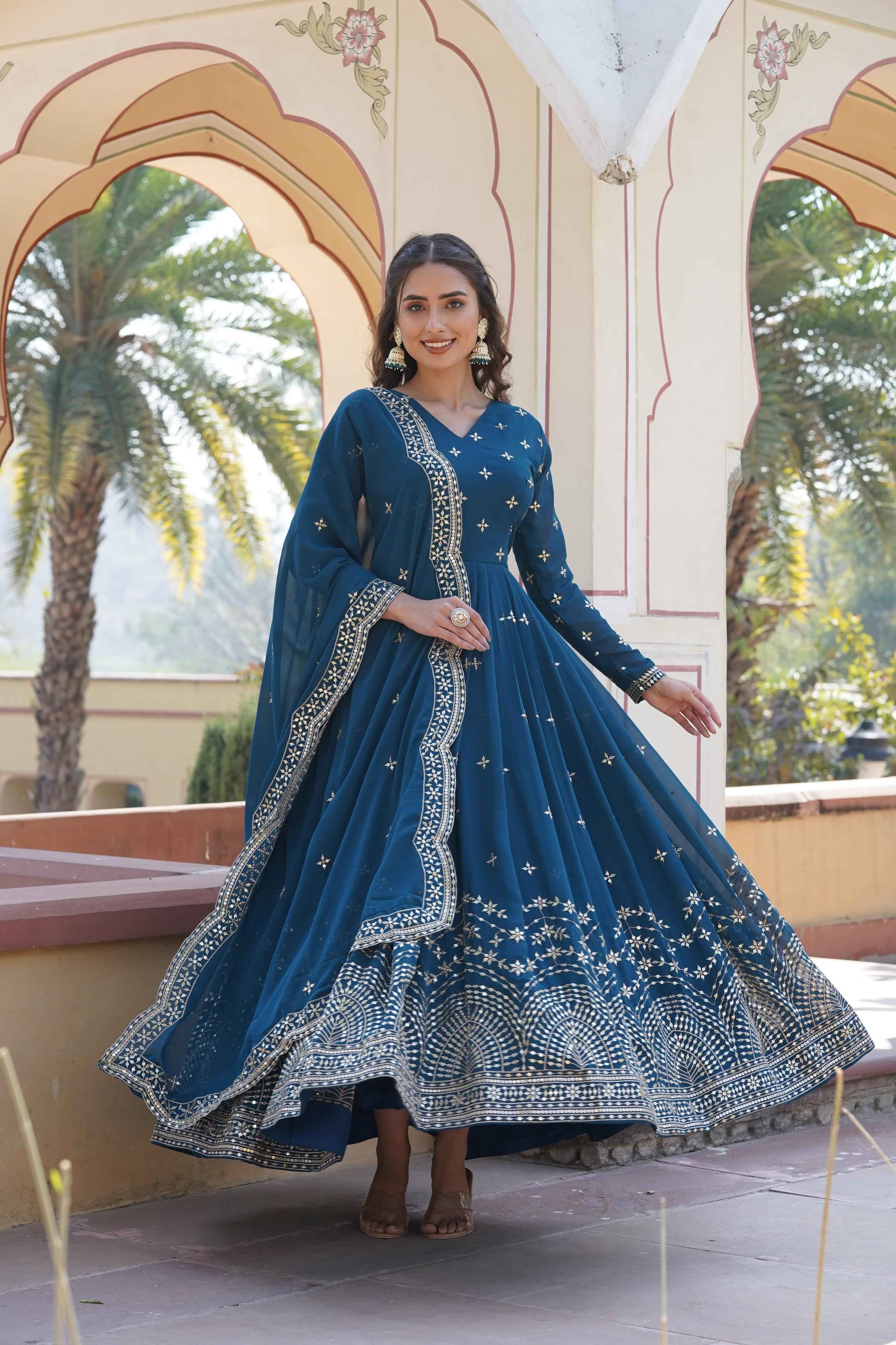 PREMIUM DESIGNER READYMADE EMBROIDERY GOWN COLLECTION WHOLESALE PRICE AT SHIVKRUPA ENTERPRISE