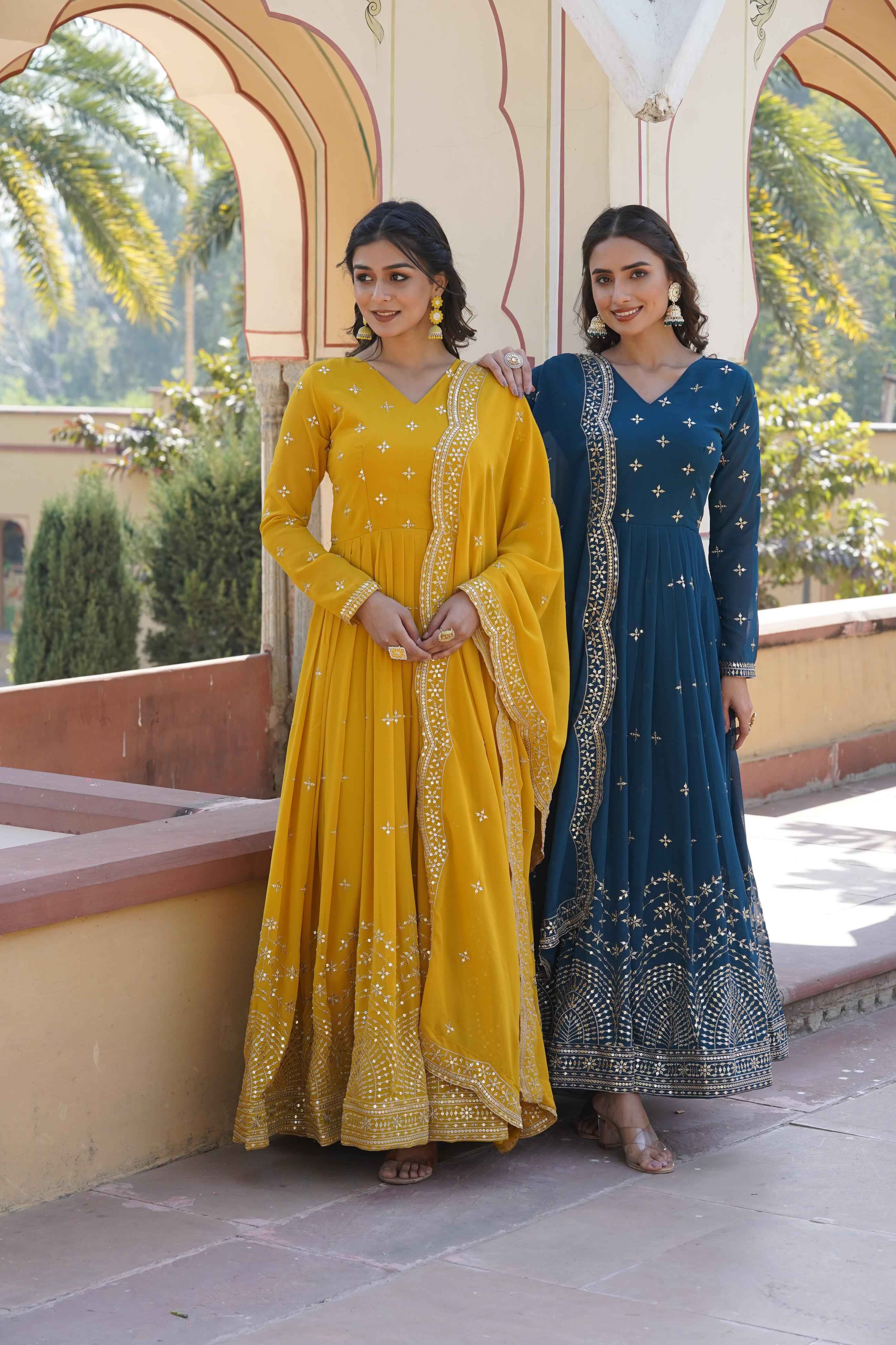 PREMIUM DESIGNER READYMADE EMBROIDERY GOWN COLLECTION WHOLESALE PRICE AT SHIVKRUPA ENTERPRISE