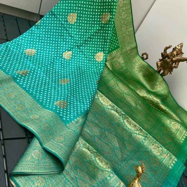 PREMIUM DOLA SOFT SILK BANDHEJ PATTERN WEAVED SAREE AT WHOLESALE PRICE