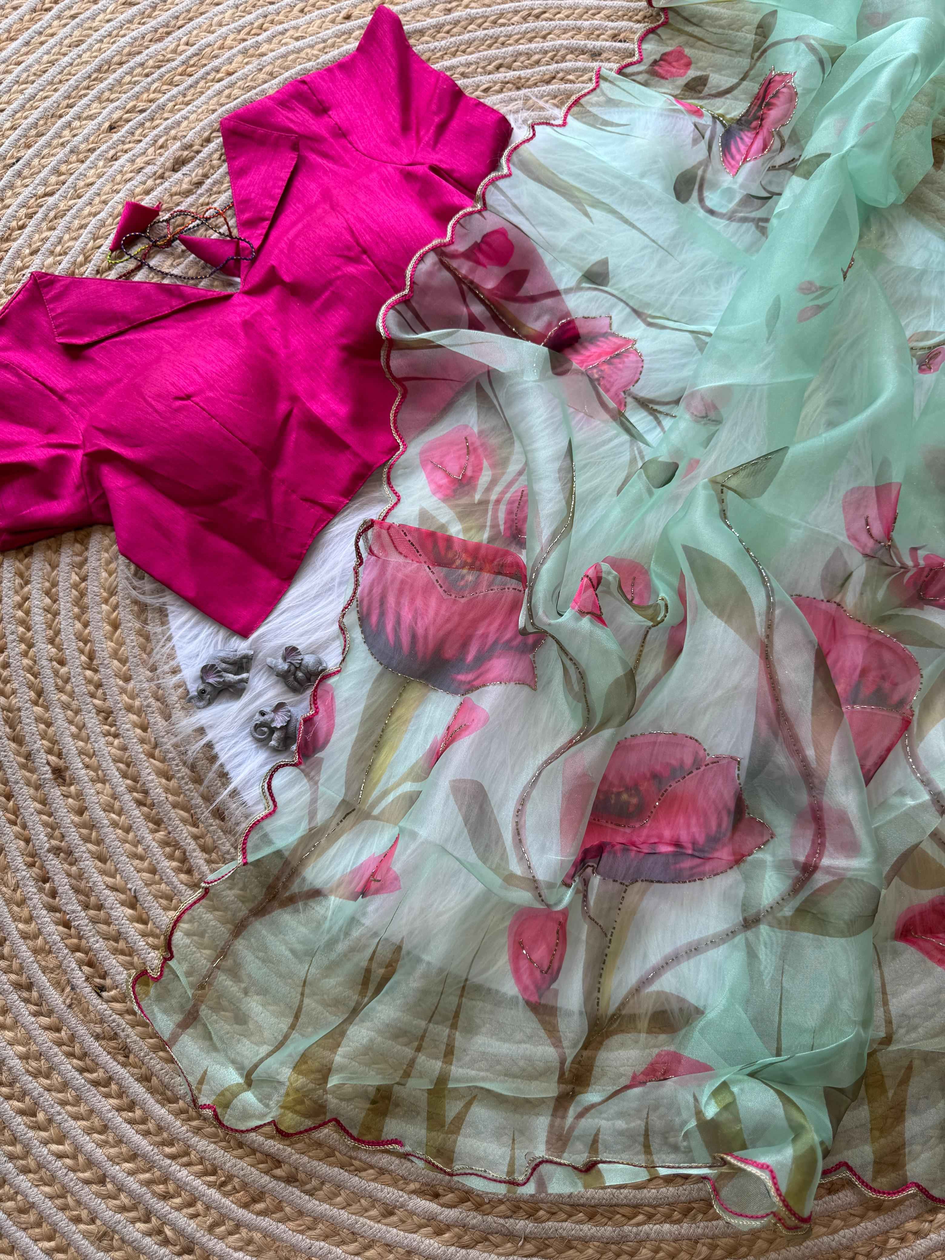 PREMIUM ORGANZA SEQUENCE AND MULTI HANDWORK AT WHOLESALE PRICE