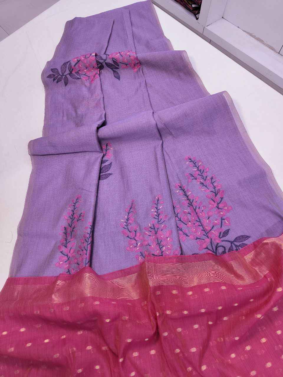 PREMIUM SOFT MUGA SILK FLORAL WEAVING SAREE AT WHOLESALE PRICE