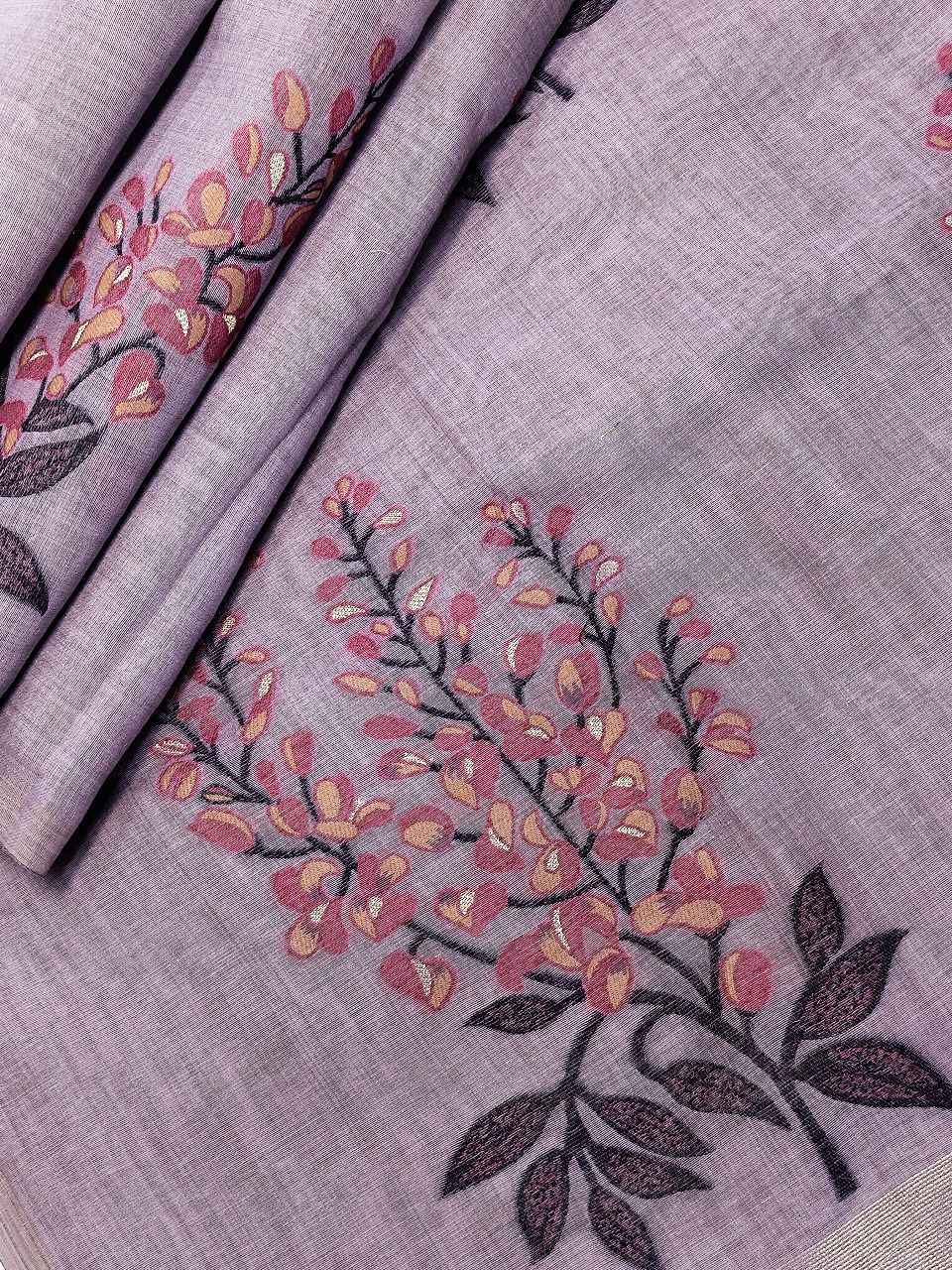 PREMIUM SOFT MUGA SILK FLORAL WEAVING SAREE AT WHOLESALE PRICE