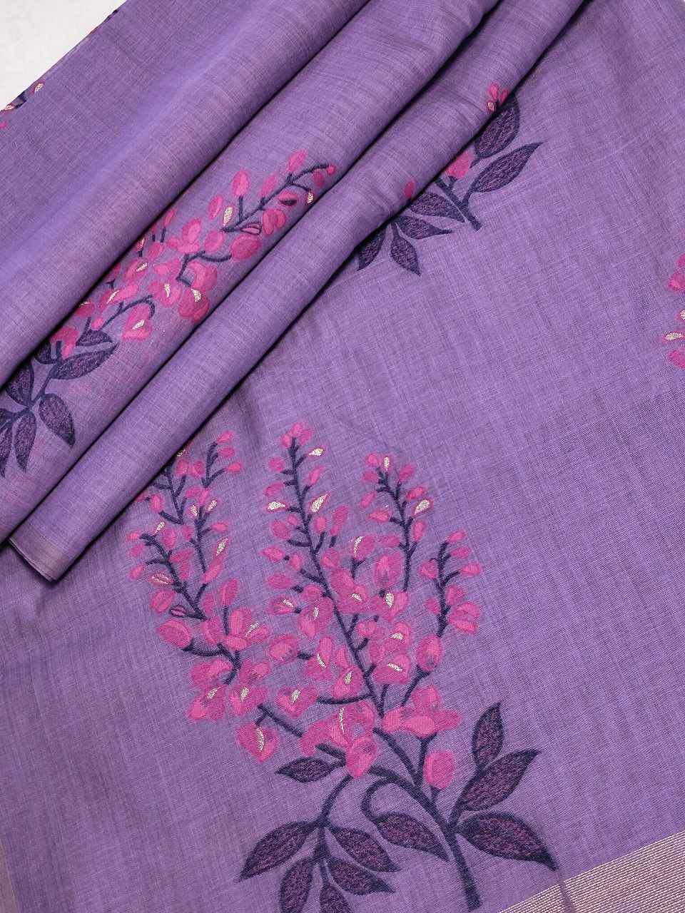 PREMIUM SOFT MUGA SILK FLORAL WEAVING SAREE AT WHOLESALE PRICE