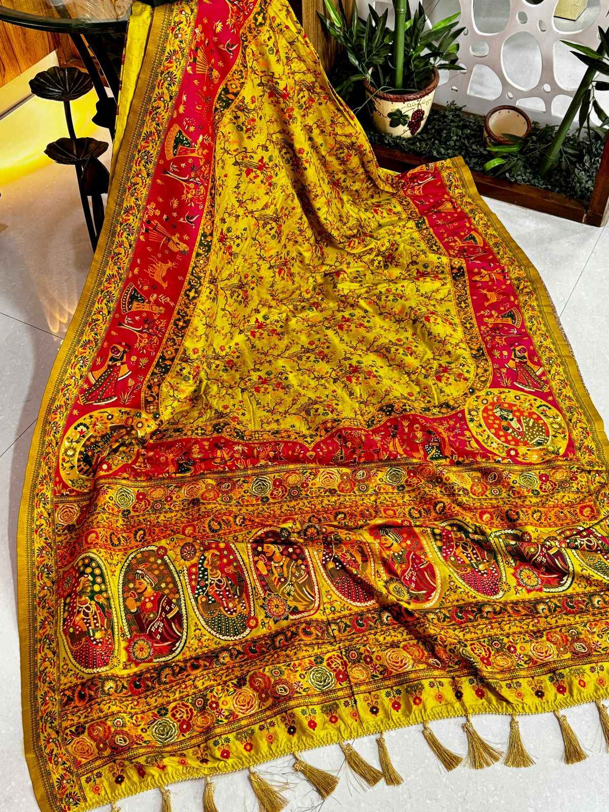 PURE AND SOFT RAJWADI PASHMINA SILK WEAVING SAREE AT WHOLESALE PRICE
