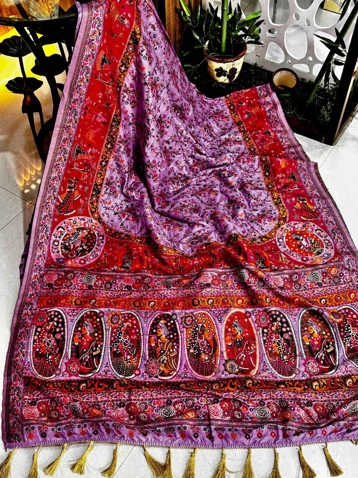 PURE AND SOFT RAJWADI PASHMINA SILK WEAVING SAREE AT WHOLESALE PRICE