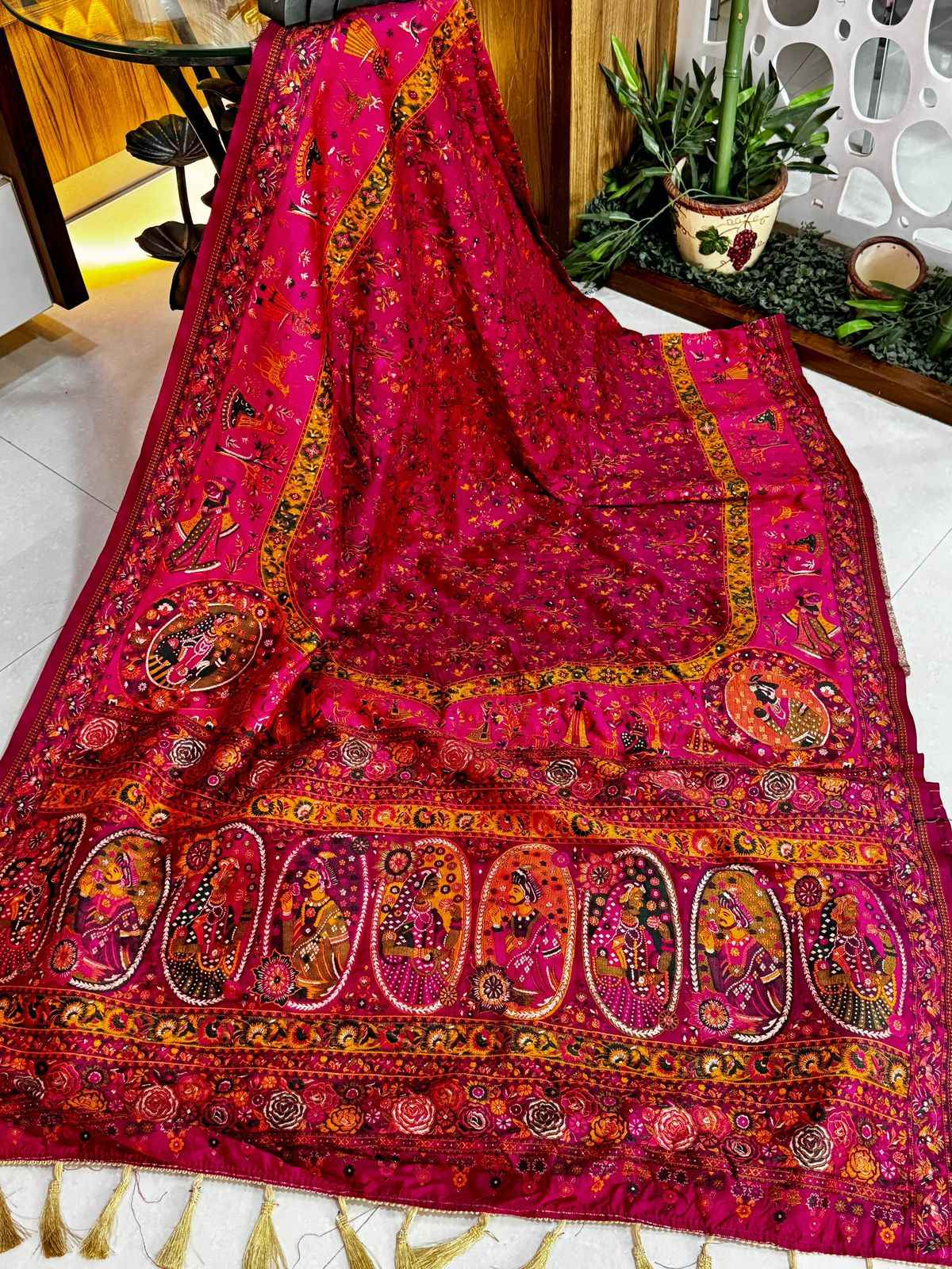 PURE AND SOFT RAJWADI PASHMINA SILK WEAVING SAREE AT WHOLESALE PRICE