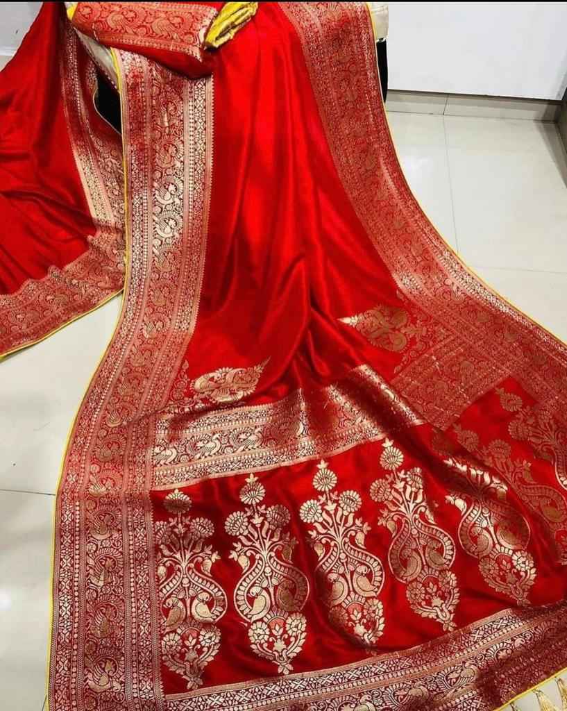 PURE BANARASI DOLA SILK GOLD ZARI WEAVING DESIGNER SAREES AT WHOLESALE PRICE